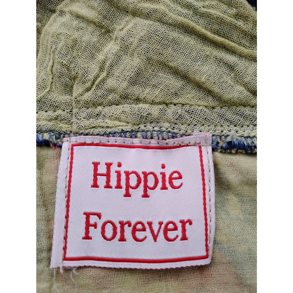 Hippie Forever Patch Crop Top Size Medium Colorful Ties On Back and Neck - Picture 5 of 7